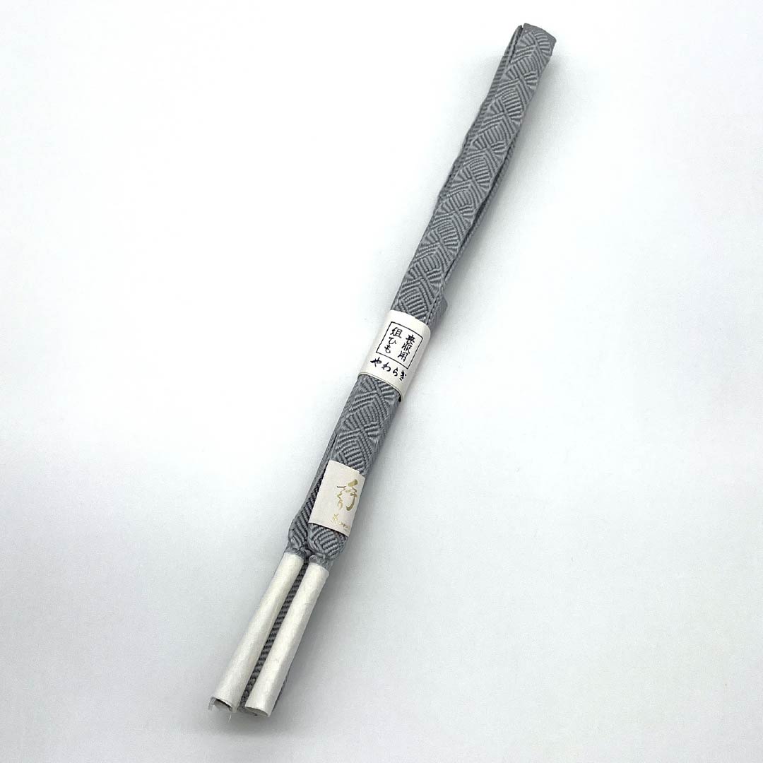 (Like new) Pure silk obijime and obiage set, light dull color, suitable for mourning wear, approximately 163cm long and 1.5cm wide, grayish-gray, product number 1141000201322