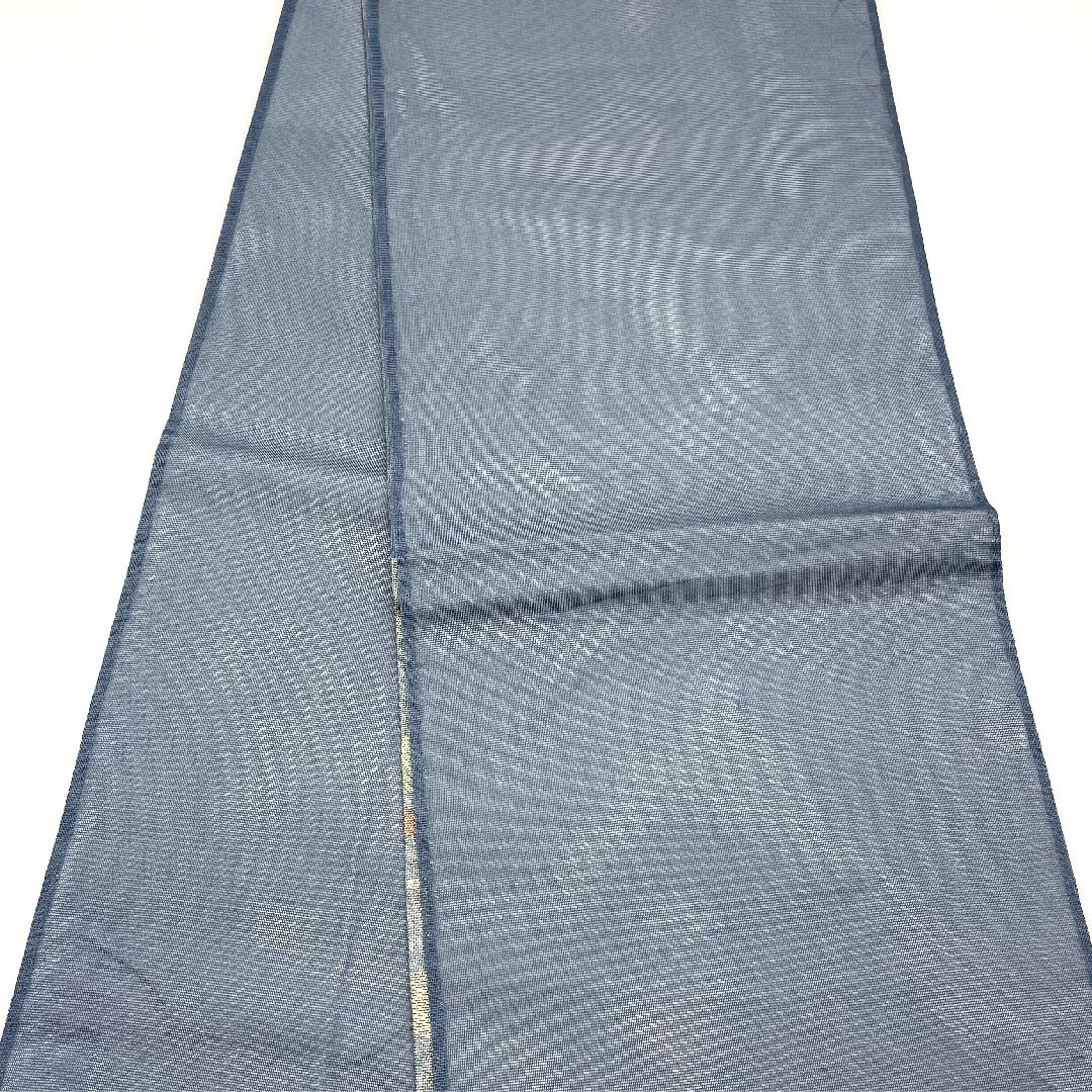 袋帯 沈香茶色(とのちゃいろ) 露芝 帯丈430cm 正絹 Aランク 六通 セミフォーマル 青系 1123006583317