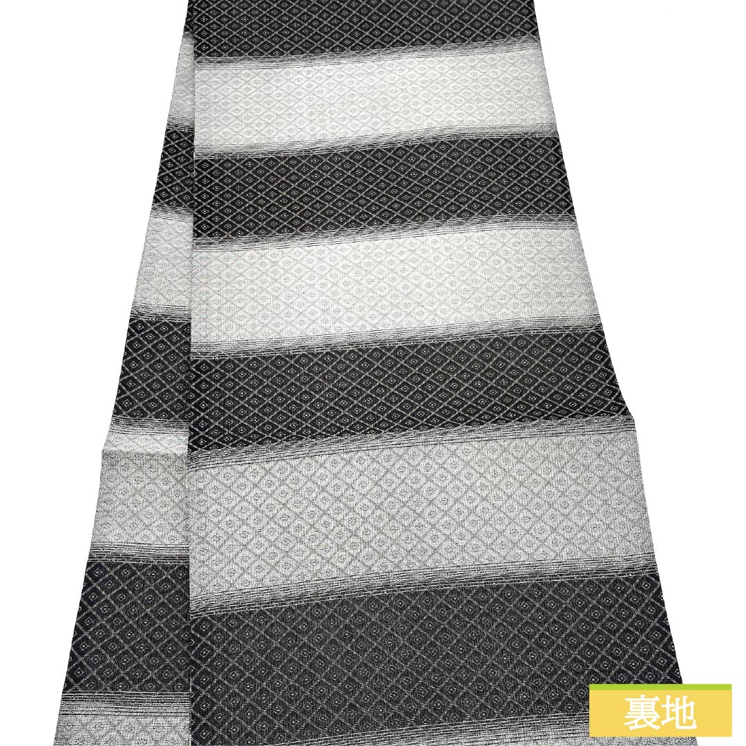 Fukuro Obi, pure silk, plain gray (sunzuiro), marigold, mall, obi length 440cm, S rank, six-pass, casual, gray, 1123012582322