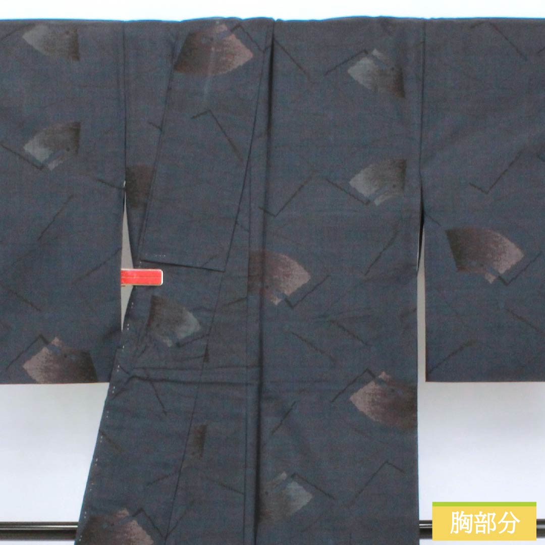 Tsumugi Silk A Rank Length 165cm Sleeve-to-sleeve 64cm Dark navy Oshima Tsumugi 9-thread Single Kasuri Lined Dark blue 1116005183518
