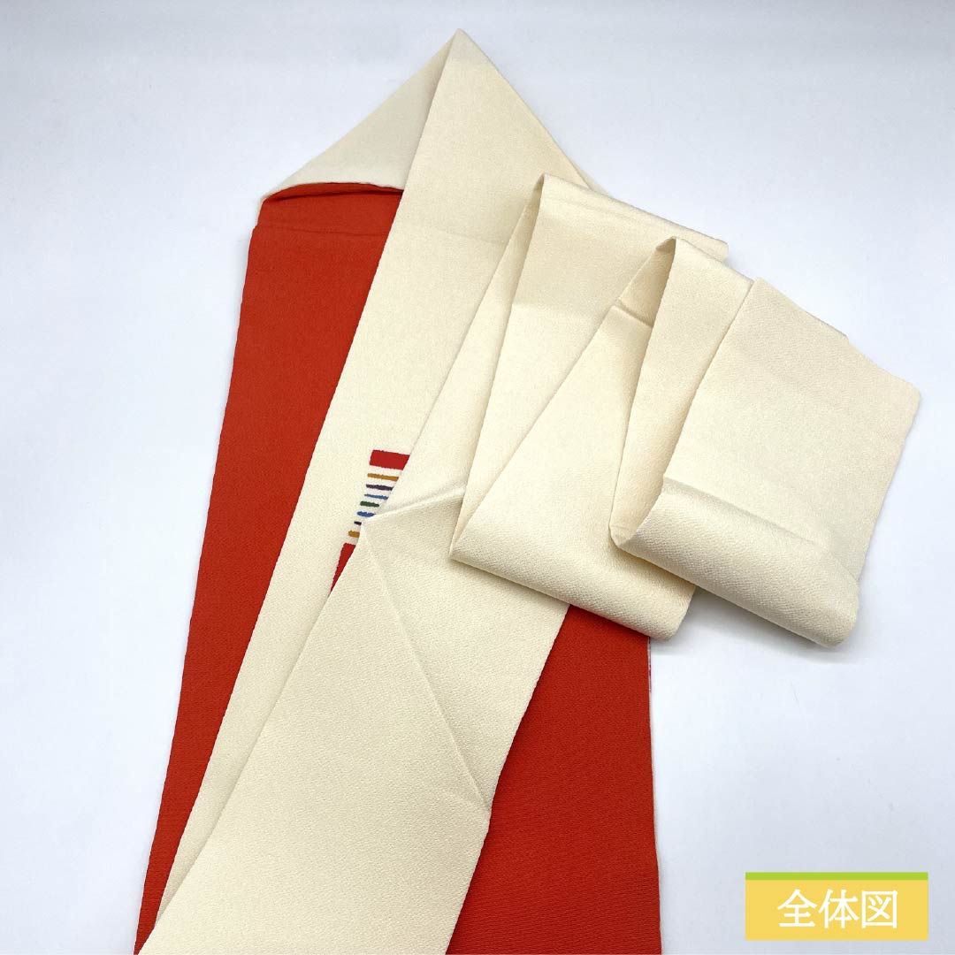 Nagoya obi, natural color (kinariiro), crepe fabric, stencil dyed, Japanese silver grass, obi length 376cm, pure silk, S rank, point pattern, casual, cream color, 1124008242315, Nagoya tailoring