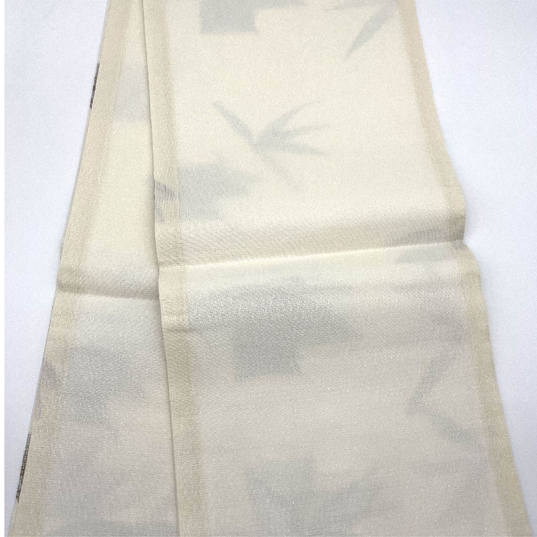 Fukuro Obi (Shinjuiro) Summer Obi (Bamboo) Shippo (Shippo) Length 440cm Pure Silk A Rank Six-way Semi-formal White 1123007463311