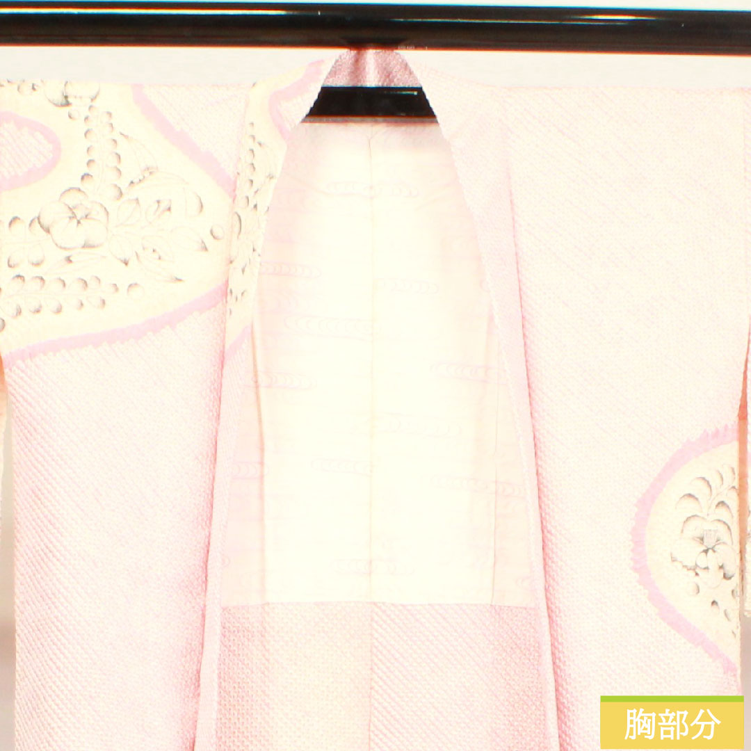 羽織 正絹 身丈80.5cm 裄丈64cm 桃色 総絞り 辻ヶ花 Aランク 袷 ピンク系 1117000703913