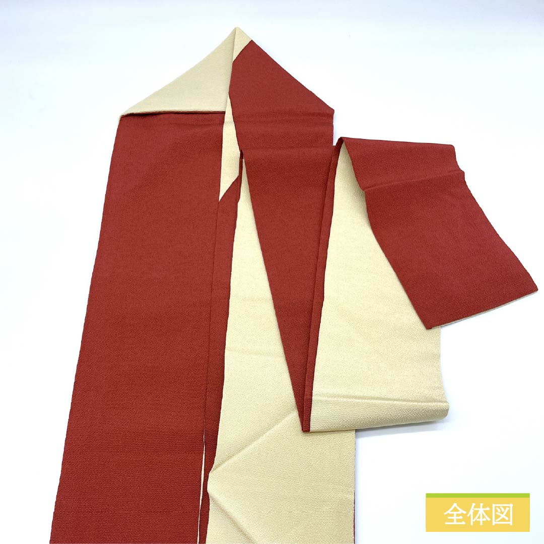 名古屋帯 生成り色(きなりいろ) 京紅型 かんざし ちりめん地 帯丈380cm 正絹 Sランク ポイント柄 カジュアル クリーム系 1124006662415 名古屋仕立て