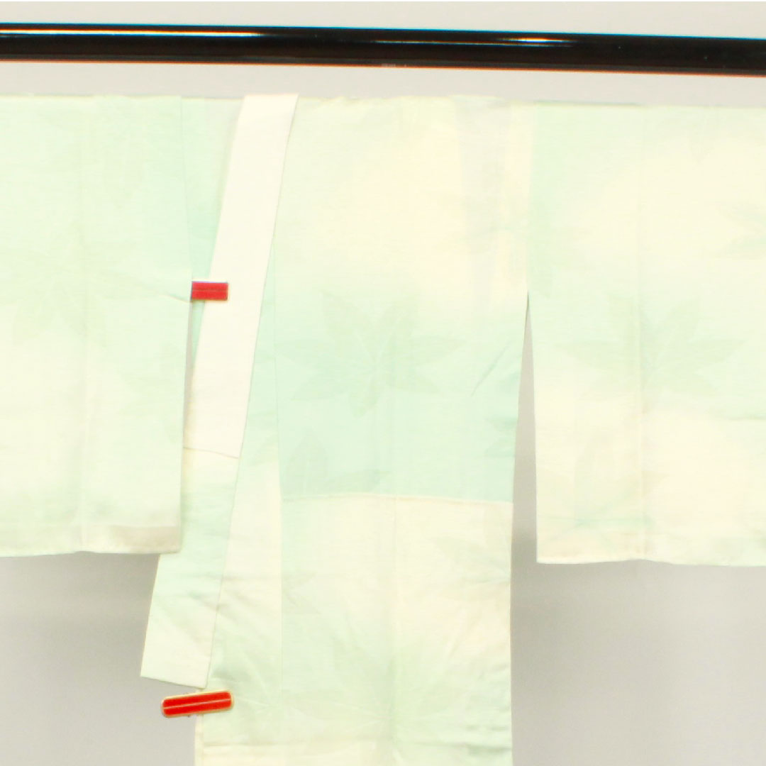 長襦袢 正絹 身丈126.5cm 裄丈67cm 単衣 フォーマル 紅葉 Sランク 水色系 1129000542224