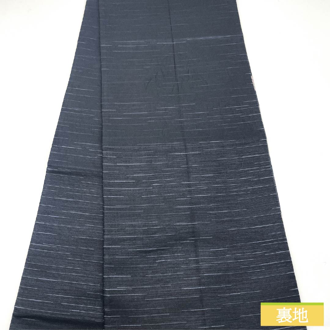 Pure silk obi with cherry blossom and checkered pattern, length 436cm, S rank, six-fold obi, semi-formal, black, 1123014452310