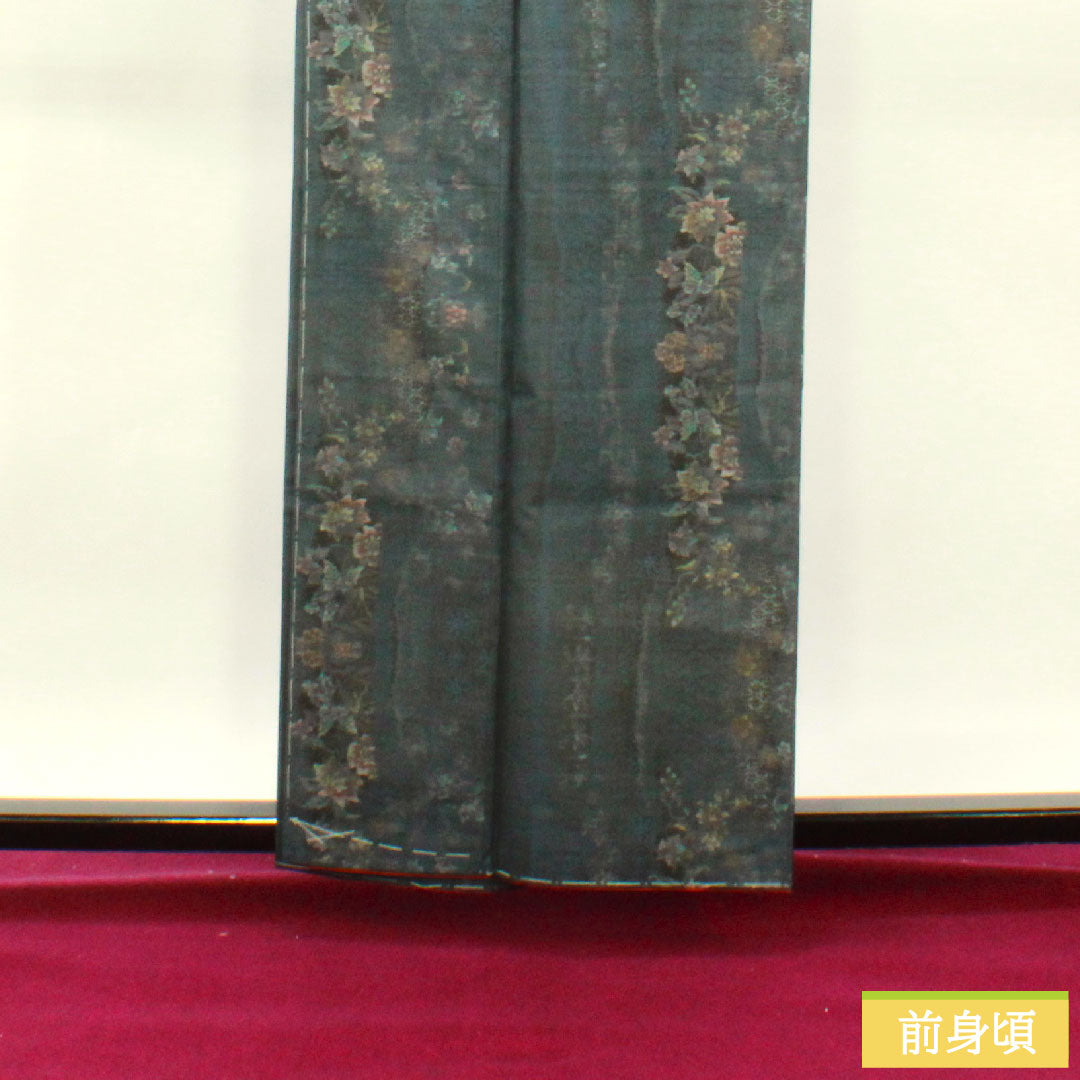 Silk pongee, Length 159cm, Sleeve length 63cm, Oshima pongee, 9 marks, with basting thread, S rank, lined, navy blue, 1116003362318