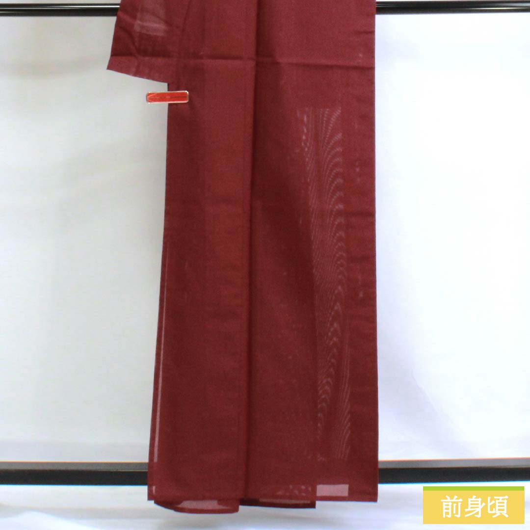 Summer kimono, polyester, plain color, A rank, length 160.5cm, sleeve length 64.5cm, crimson color, washable, red pongee, 1132003083412