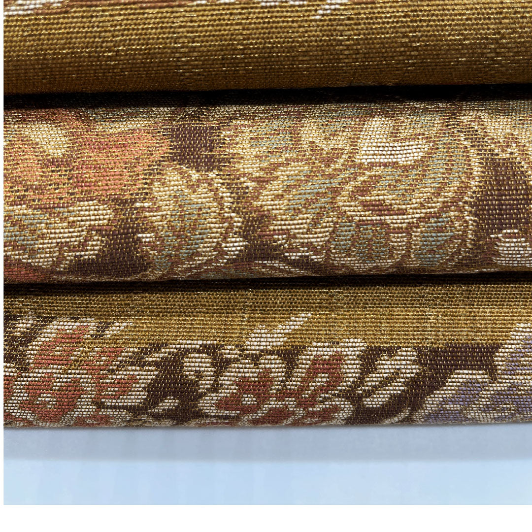 Fukuro Obi (Fragrance Dyeing) Flower Pattern Obi Length 420cm Pure Silk S Rank Point Pattern Casual Brown 1123005152314