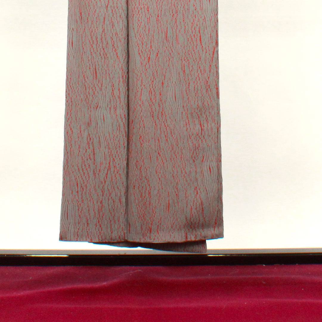 小紋 身丈147.5cm 裄丈61cm 袷 灰色 絞り 抽象模様 正絹 Sランク グレー系 1115003262122