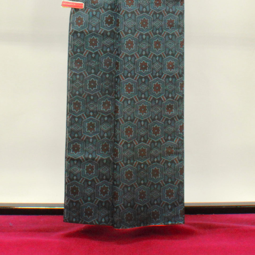 Murayama Oshima Tsumugi Length 159.5cm Sleeve length 62.5cm Ensemble Geometric pattern Pure silk A rank A-line Navy 1116002843318