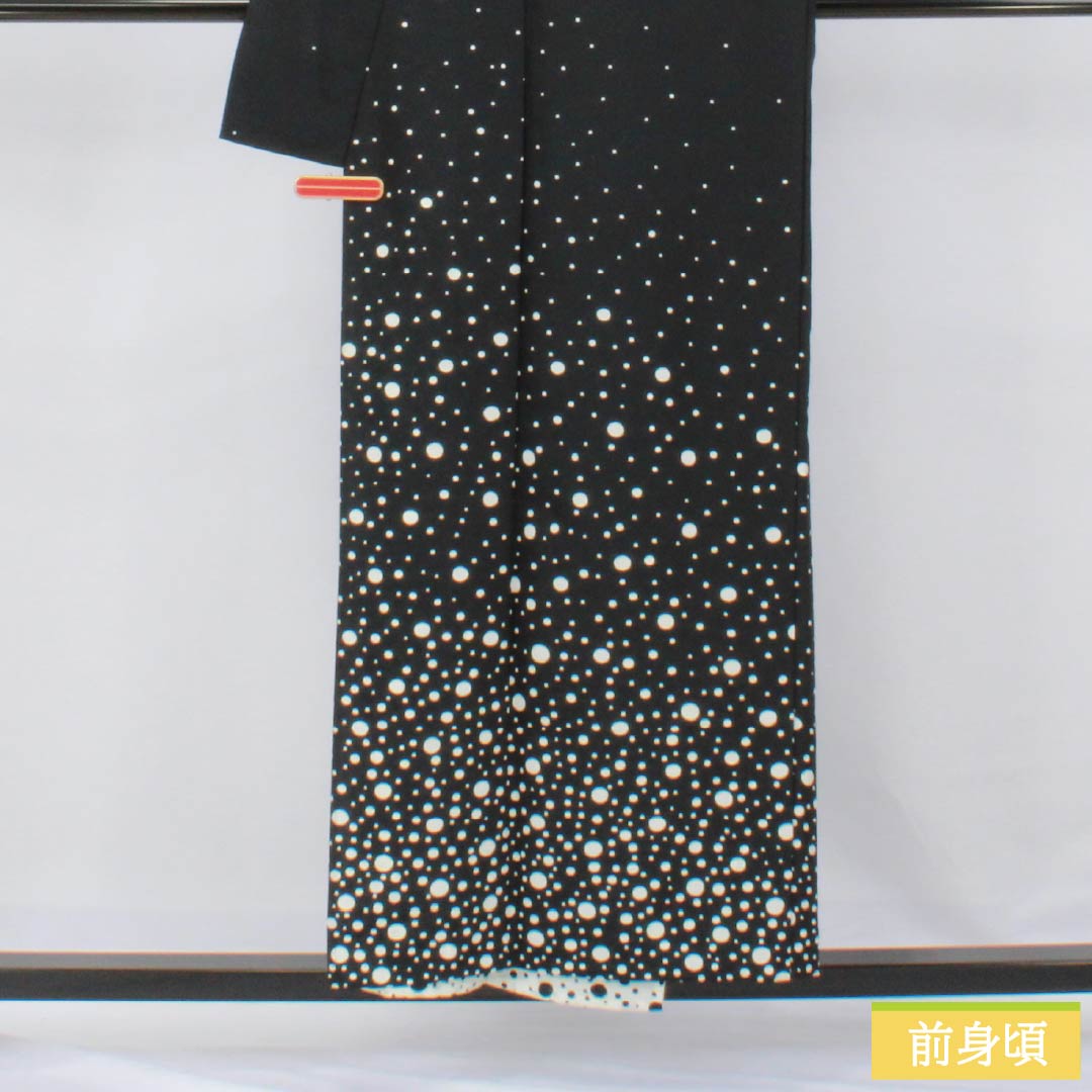 Homongi (Homongi), Polyester, Grade A, Single-Layer Kimono, Length 154.5cm, Sleeve Length 63cm, Dot Pattern, Washable, Monochrome, Product Number: 1112006153227