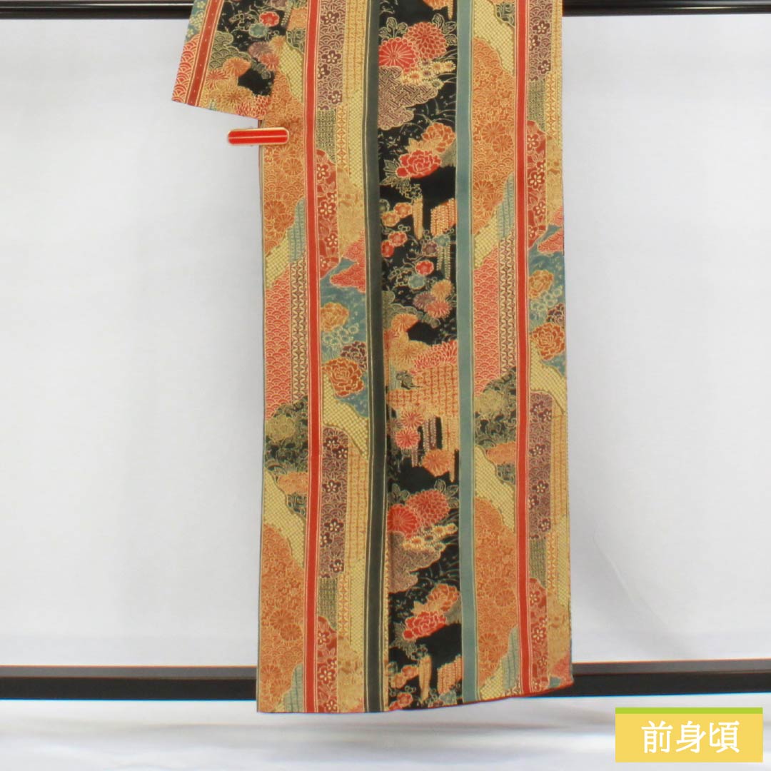 Komon (small pattern) pure silk, A-rank, length 155cm, sleeve length 62cm, lined, vertical stripes, classic gradient pattern, product number 1115006603399