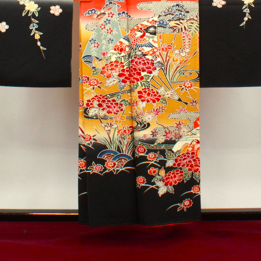 振袖 身丈156.5cm 裄丈64cm 袷 京紅型 吉祥文様 正絹 Sランク グラデーション系 1113001642399
