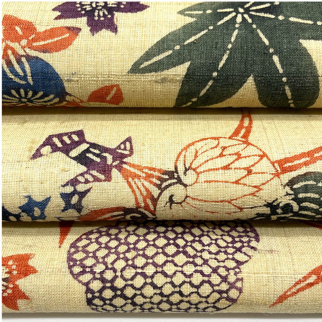 名古屋帯 桑色白茶色 紬地 葵 橘 松 紅葉 桜 帯丈362cm 正絹 Sランク全通 カジュアル ベージュ系 1124004672325 名古屋仕立て