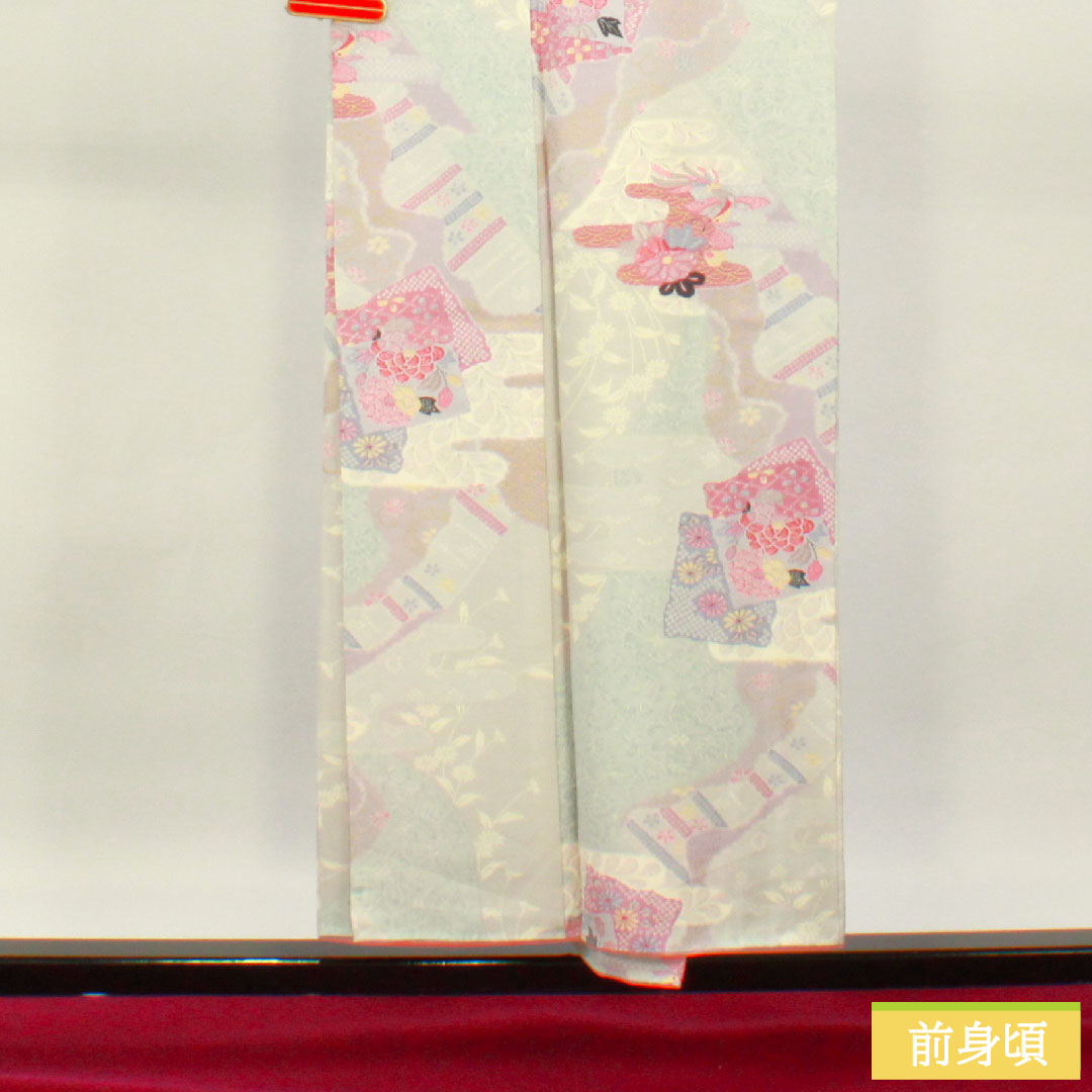 小紋 正絹 身丈153cm 裄丈63cm 袷 雲井鼠色(くもいねずいろ) 京友禅 吉祥文様 Sランク グレー系 1115004302222