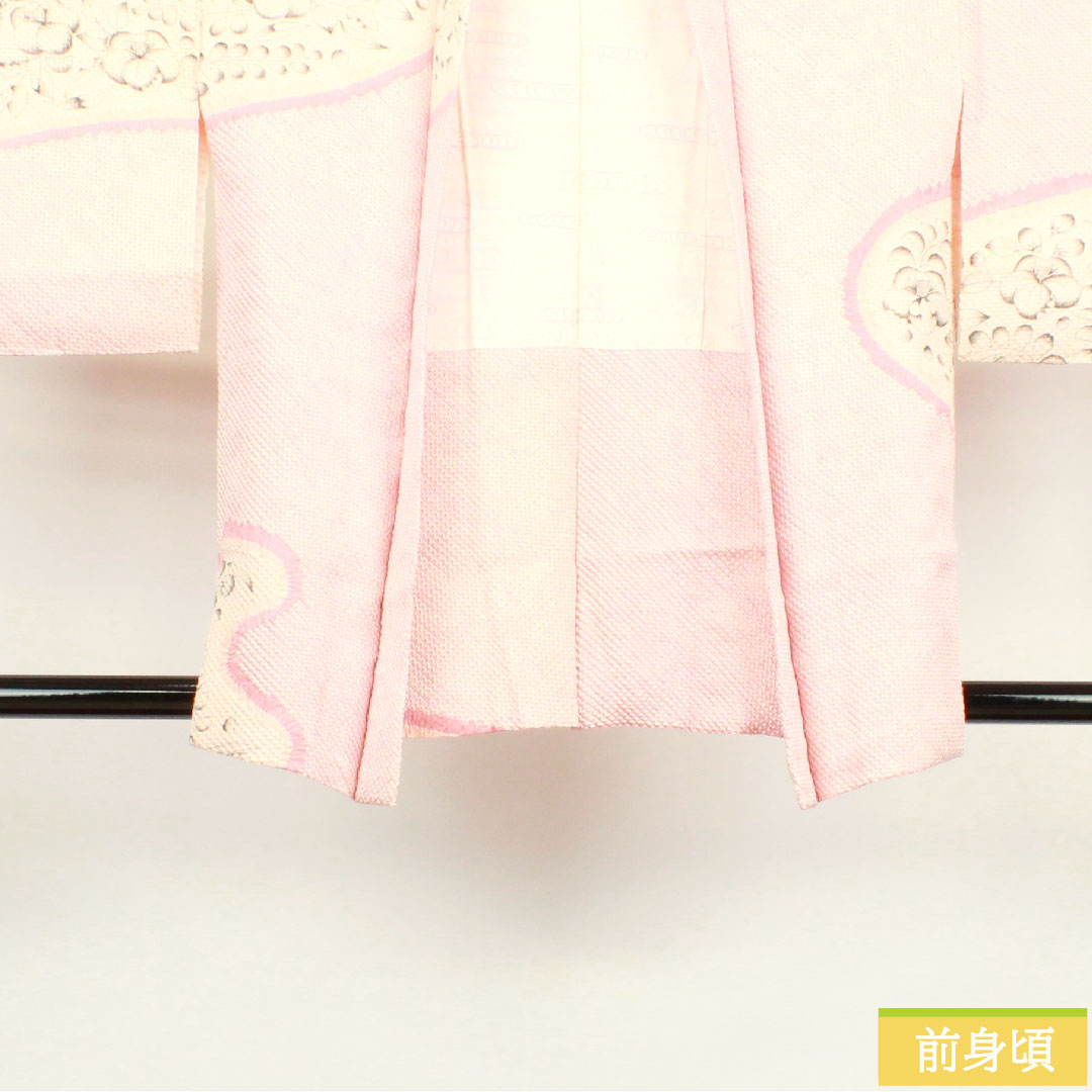 羽織 正絹 身丈80.5cm 裄丈64cm 桃色 総絞り 辻ヶ花 Aランク 袷 ピンク系 1117000703913