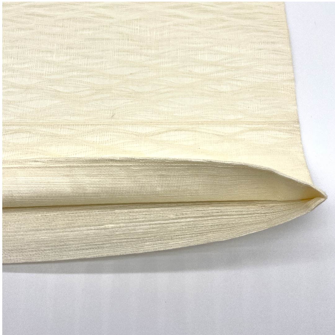 Fukuro Obi (sash) in off-white, summer obi with floral pattern, summer wear, obi length 442cm, pure silk, A rank, point pattern, casual, cream color, 1123007753315