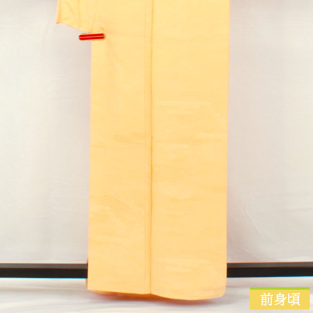 Plain color, pure silk, length 160.5cm, sleeve length 65cm, light persimmon color, one crest, snowflake and ivy, with basting thread, lined, S rank, orange, 1114001642426
