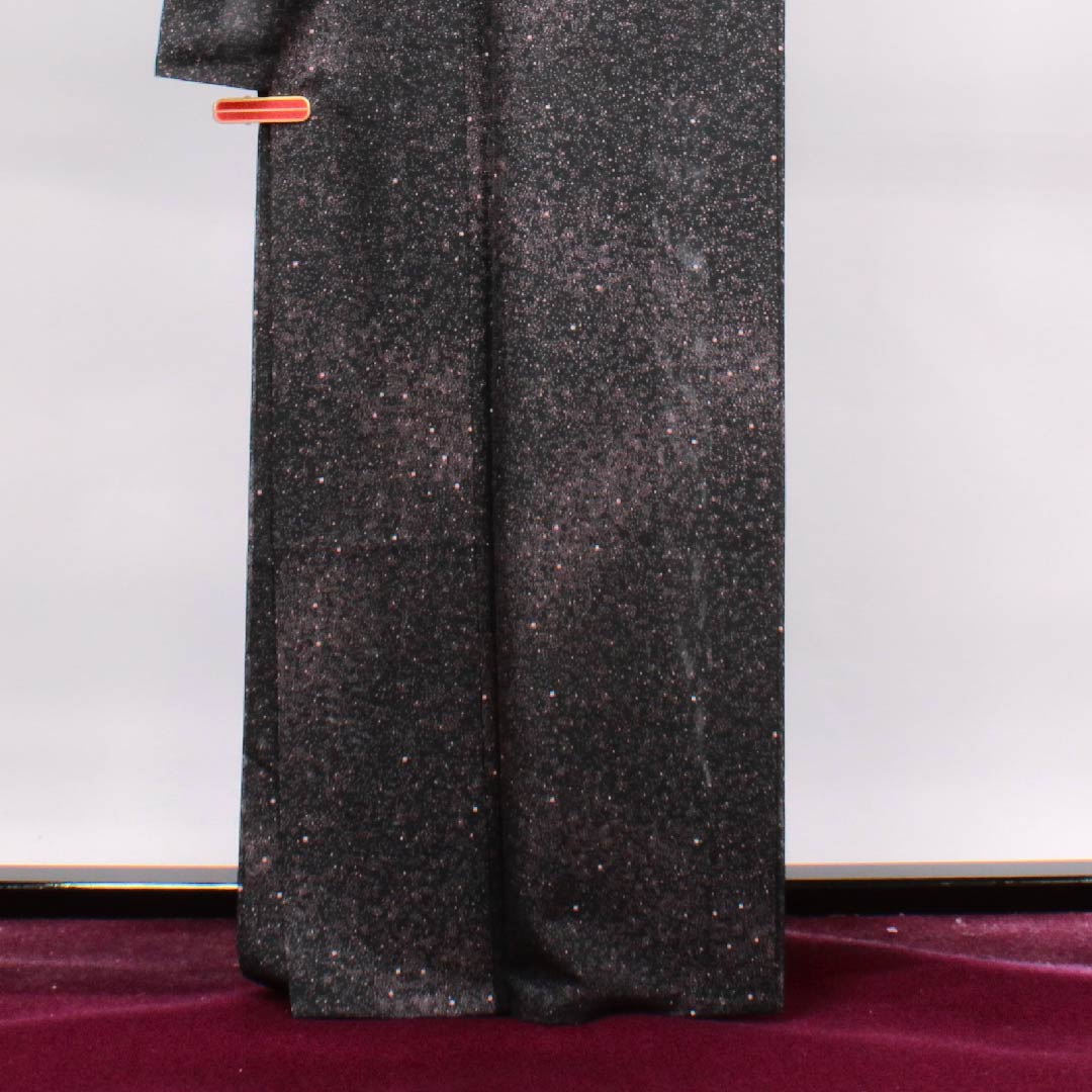 Summer pure silk komon length 163.5cm sleeve length 65cm black polka dot silk A rank black 1132000113410
