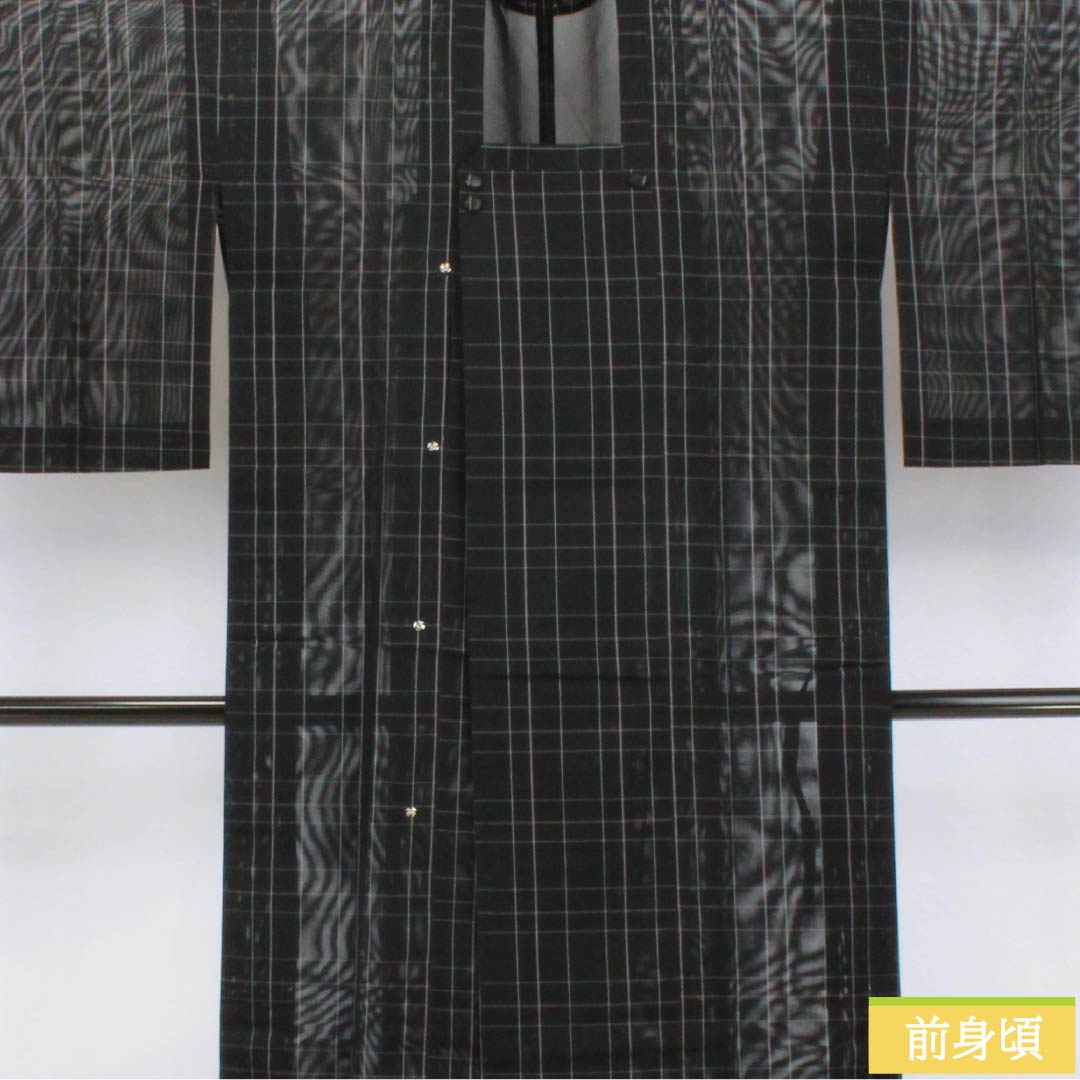 Raincoat, Polyester, S-Rank, Length 126cm, Sleeve Length 63cm, Plaid Pattern, Storage Case Included, Gauze, Black, 1117001242910