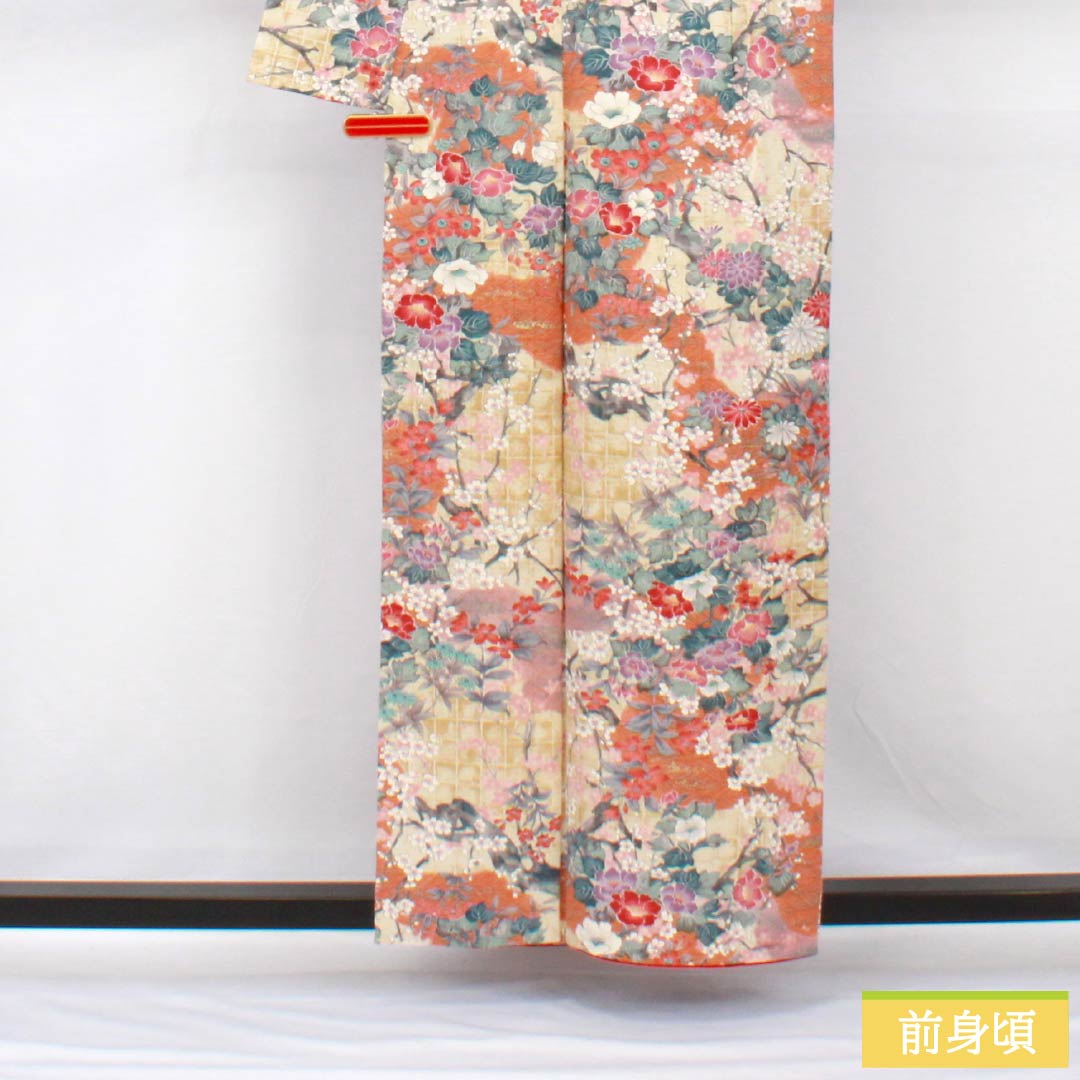 小紋 正絹 身丈159cm 裄丈62.5cm 袷 京友禅 古典柄 Sランク グラデーション系 1115005382399