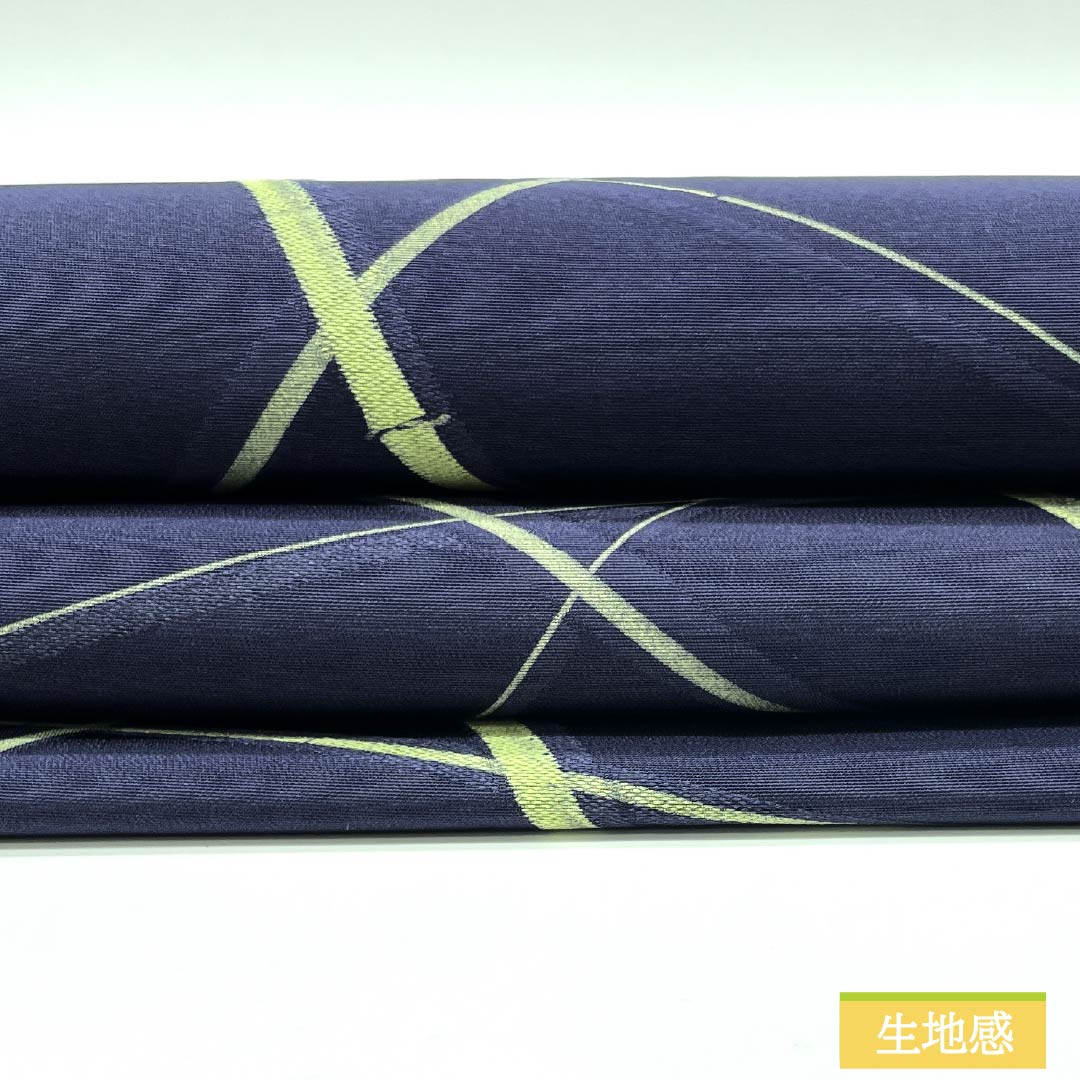 Nagoya obi, navy blue, dyed obi, bamboo, obi length 349cm, pure silk, S rank, full length, casual, navy blue, 1124008112318, Nagoya style
