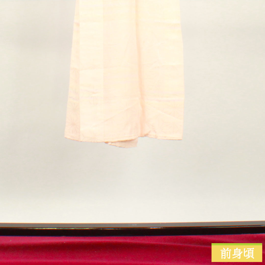 長襦袢 正絹 身丈125.5cm 裄丈64.5cm 単衣 曙色(あけぼのいろ) ぼかし染 麻の葉 Aランク ピンク系 1129000703313
