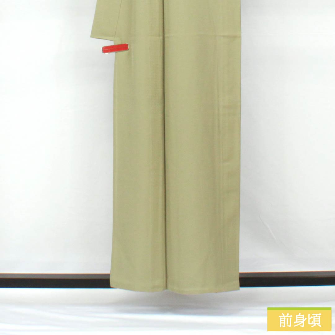 Summer item, pure silk, plain color, length 156.5cm, sleeve length 62cm, greyish gray, one crest, vine and oak, silk, S rank, green, 1132002062319