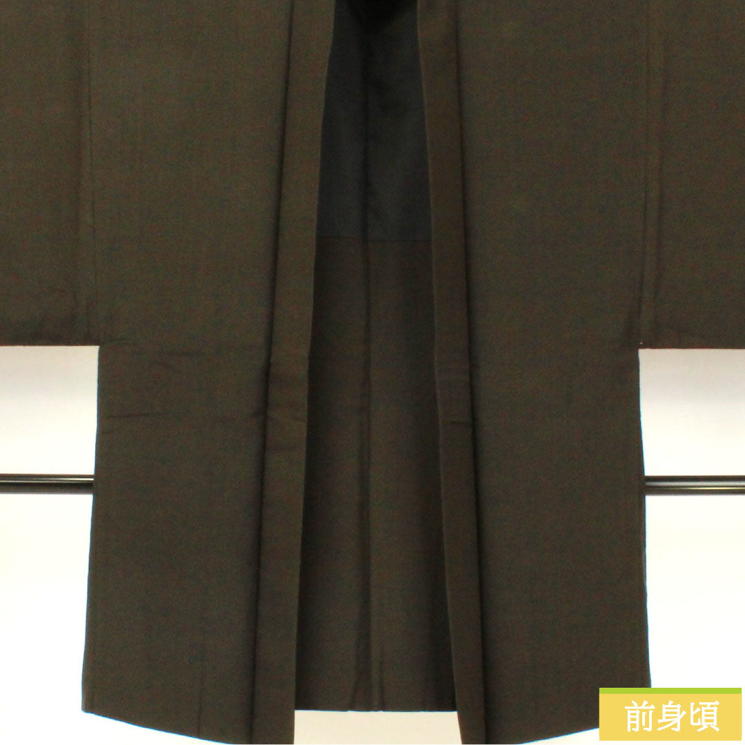 男物 正絹 Aランク 身丈96.5cm 裄丈68cm 縞 茶系 1119001553114