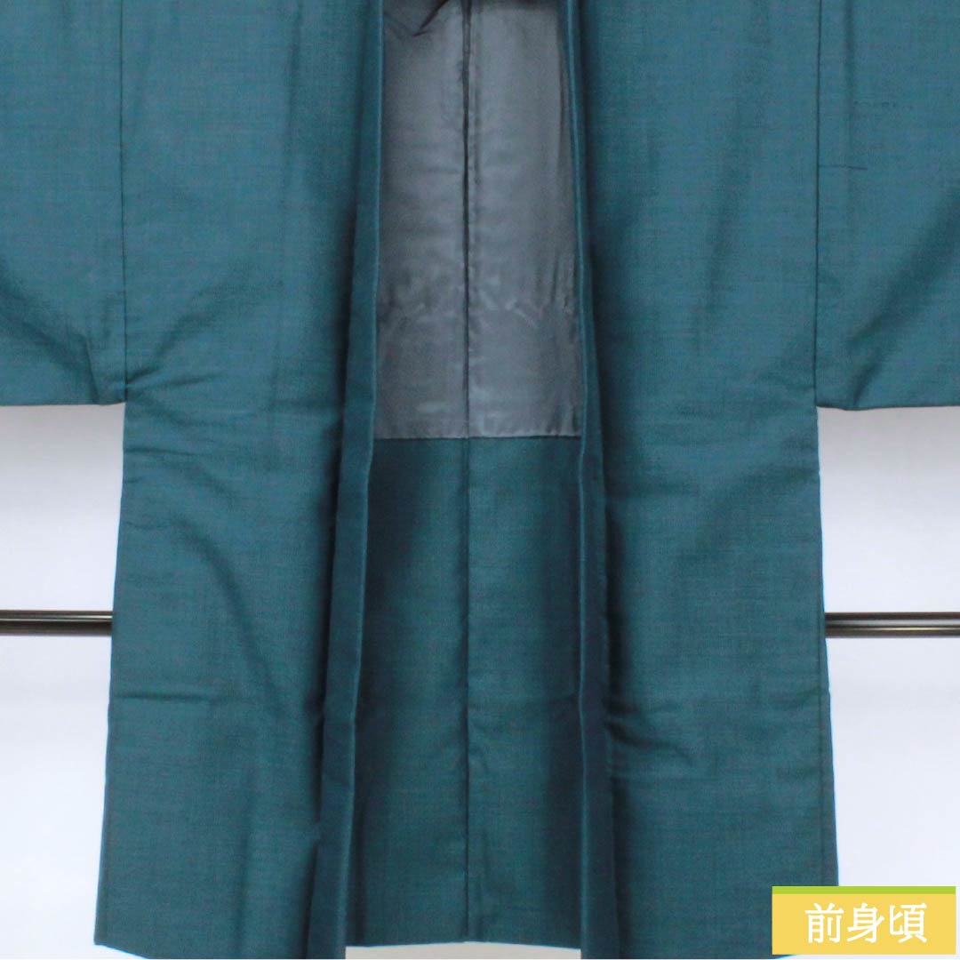 男物 ウール Bランク 身丈99cm 裄丈67cm 熨斗目花色(のしめはないろ) ウール 青系 1119001434117