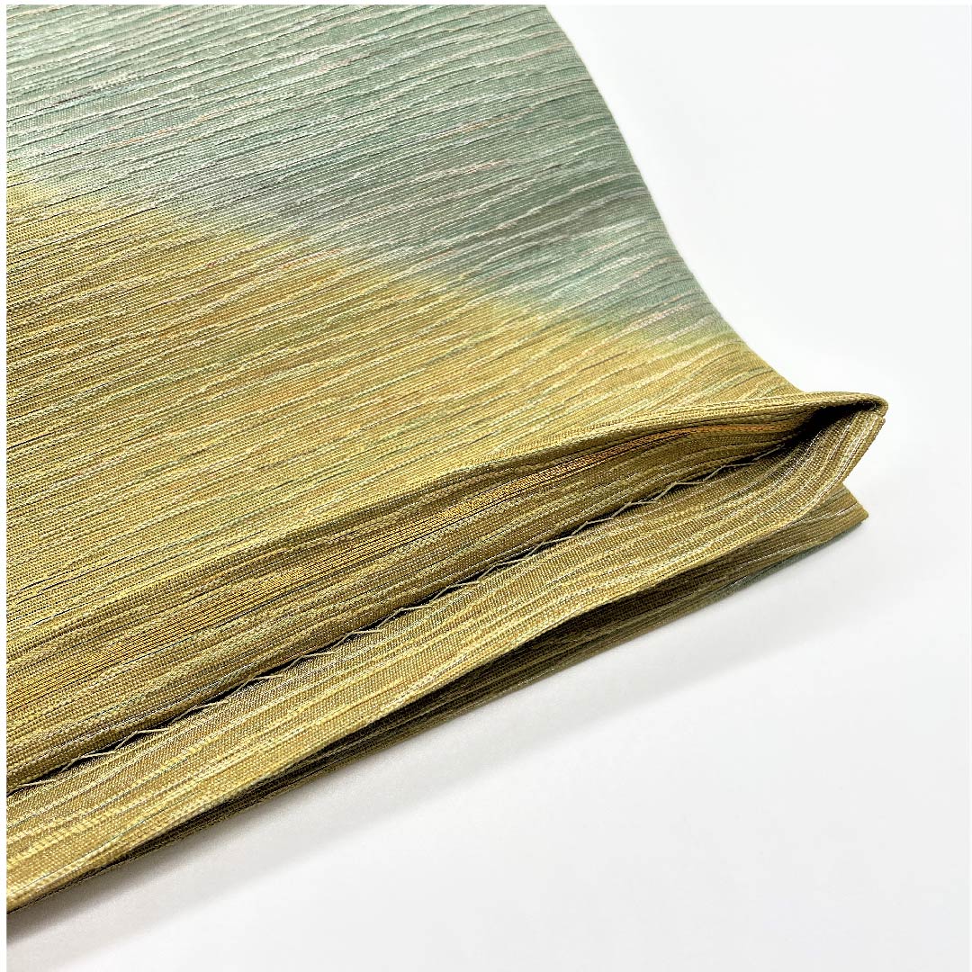 Fukuro Obi (Sash) Yellow Sea Pine Brown (Kimiru Chairo) Gold Dyed Obi Length 444cm Pure Silk A Rank Point Pattern Semi-Formal Green 1123005413319