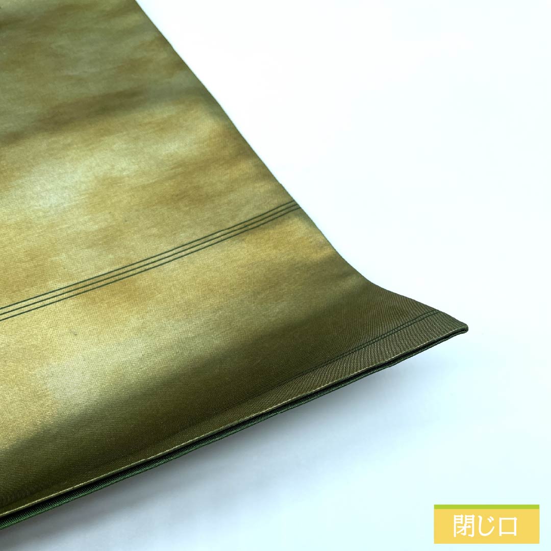 袋帯 正絹 島松鼠色(しままつねずいろ) 相良刺繡 欧風文様 帯丈436cm Sランク ポイント柄 カジュアル 緑系 1123012762319
