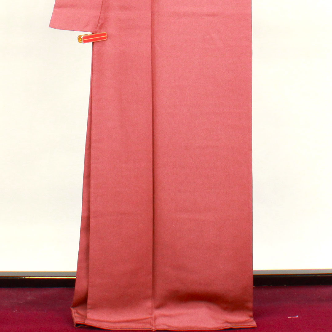小紋 身丈172cm 裄丈67.5cm 袷 蘇芳色 江戸小紋 草木染 行儀 正絹 Sランク 赤系 1115003502612