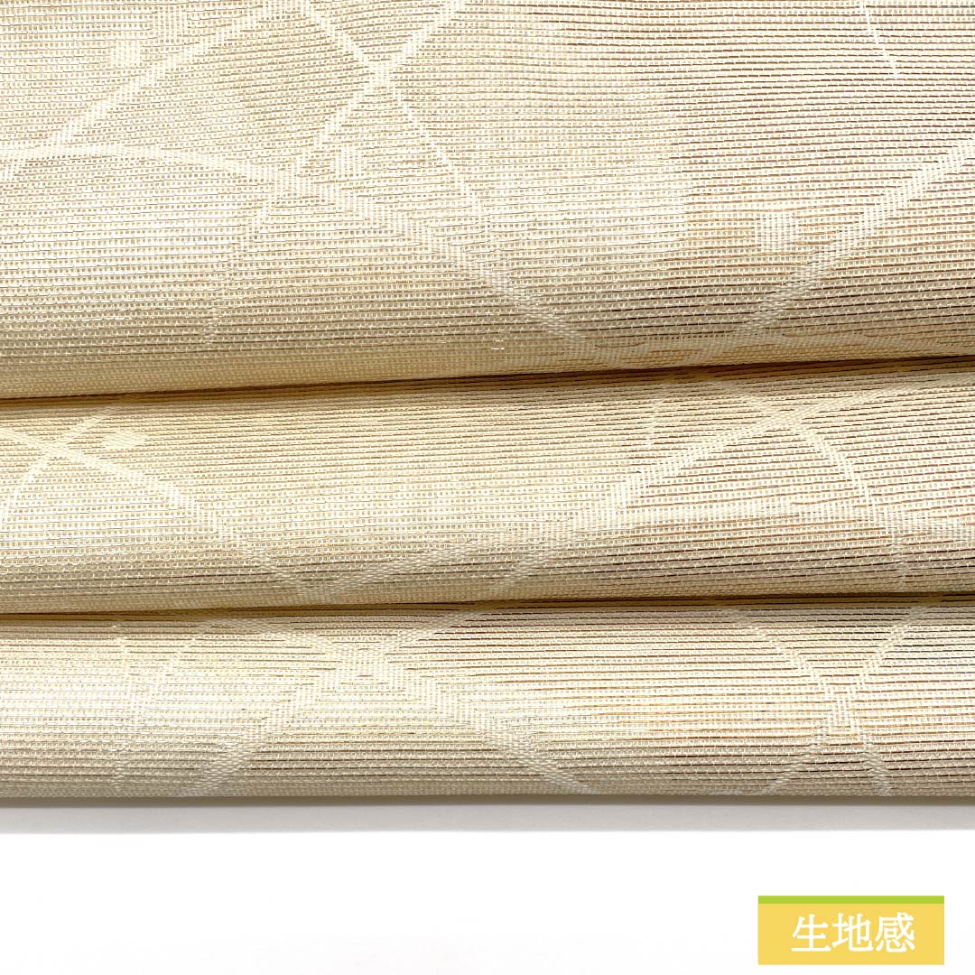 Nagoya Obi, Pure Silk, Off-White (Kinari-iro), with Dried Foil and Dewgrass Patterns, Length: 350cm, A-Rank, Six-Ply, Semi-Formal, Cream-Tone, Product Number: 1124008693315, Nagoya Style