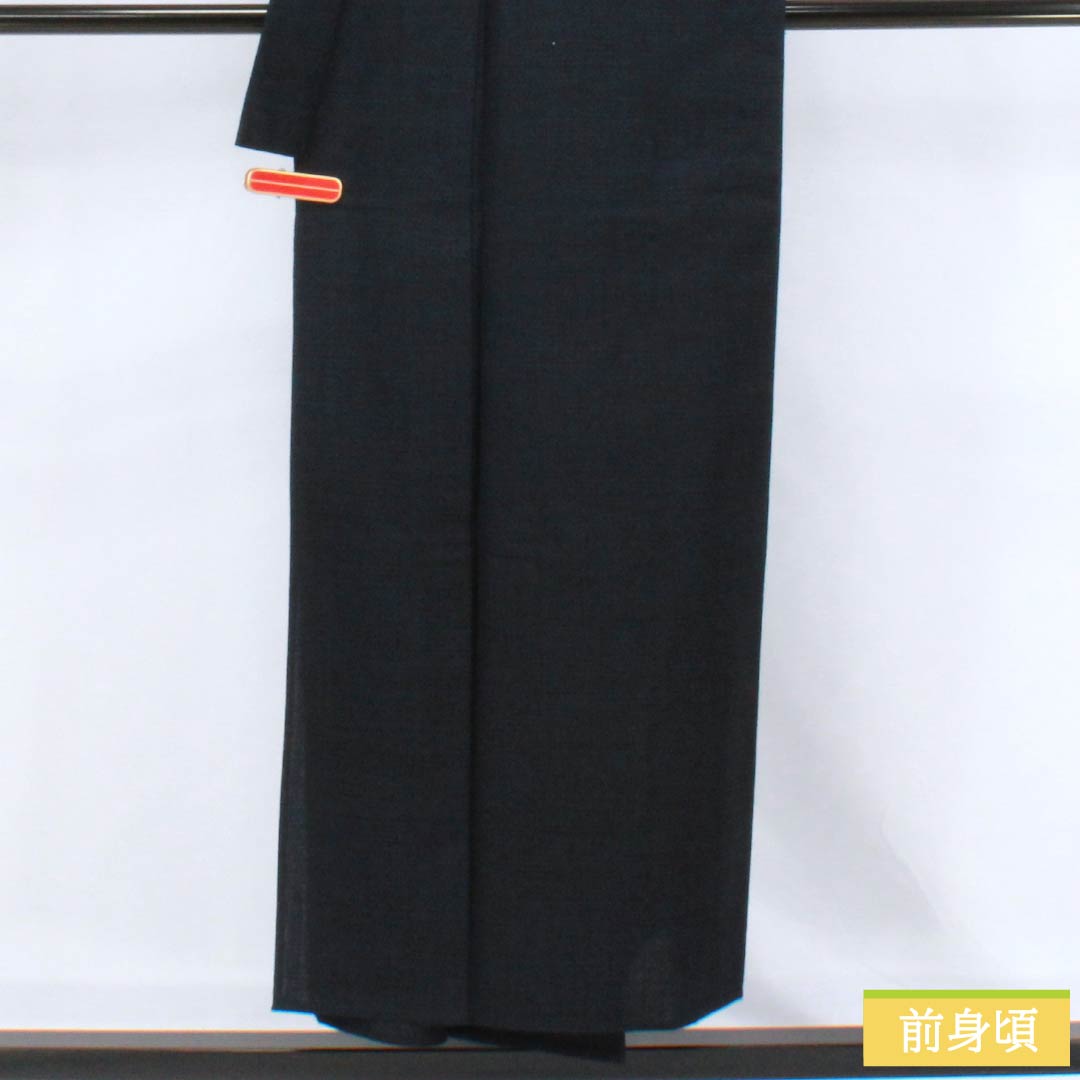男物 ウール Aランク 身丈149.5cm 裄丈65.5cm アンサンブル 単衣 紺系 1119000923418