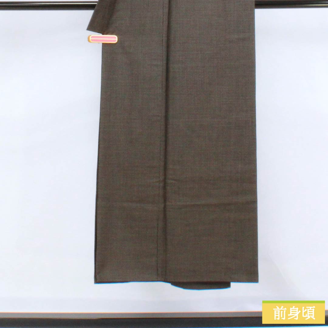 男物 正絹 Sランク 身丈143cm 裄丈67cm 亀甲模様 アンサンブル 袷 黒系 1119000942410