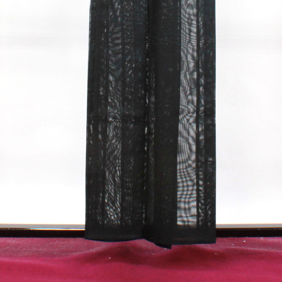 夏物 正絹 色無地 身丈157.5cm 裄丈64cm 抽象模様 紗 Sランク 黒系 1132001122310