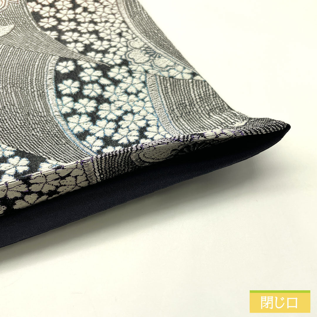 Nishijin-ori Silk Fukuro Obi (Sleeve Belt), S-Rank, Cherry Blossom Design, Formal, Black, 466cm Long, Six-Ply, Suitable for Long-Sleeved Kimono (Furisode). Product Number: 1123016292410