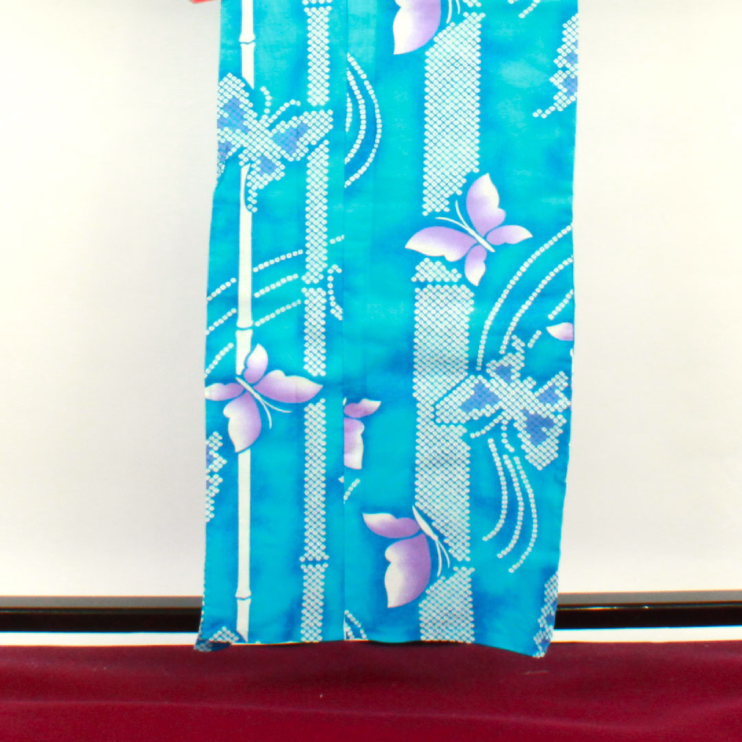 Butterfly Yukata Cotton S Rank Single Layer Length 160cm Sleeve Length 67cm Blue 1118001002417