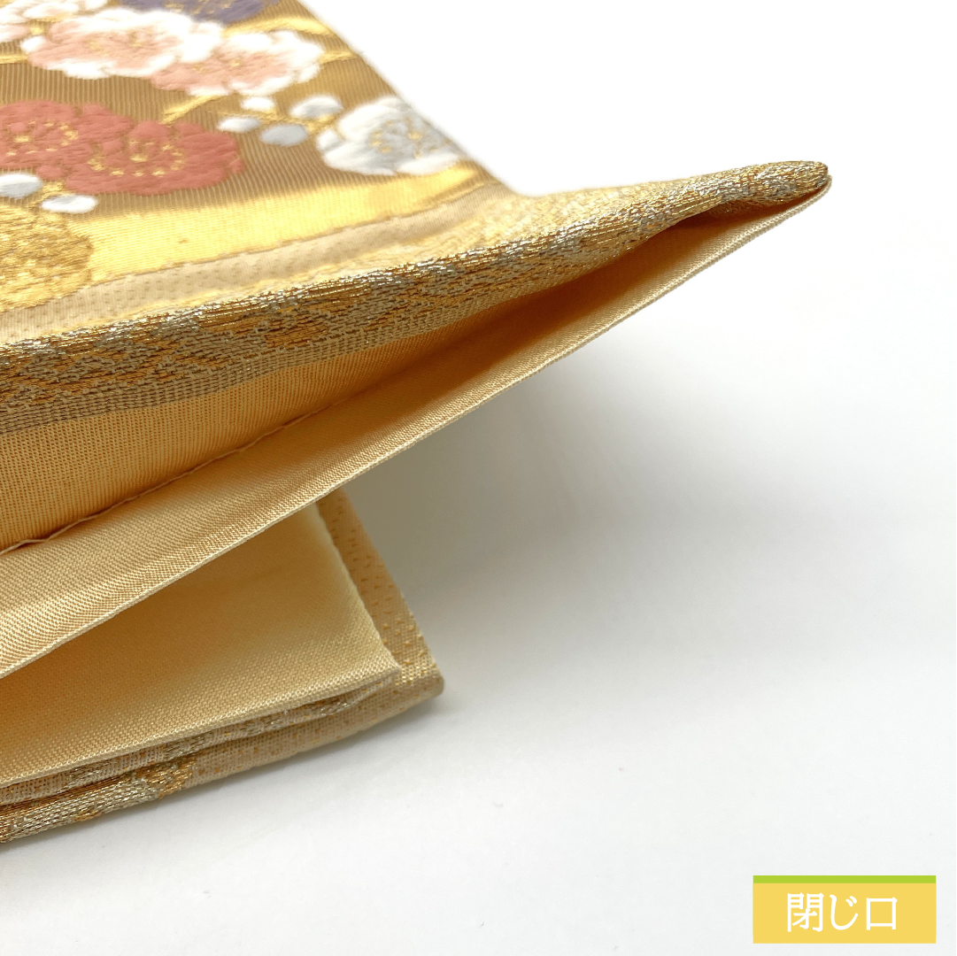 Fukuro-obi silk A Rank Nishijin-ori e-gasumi plum bamboo auspicious patterns obi length 430cm rokutsu formal gold 1123017303321