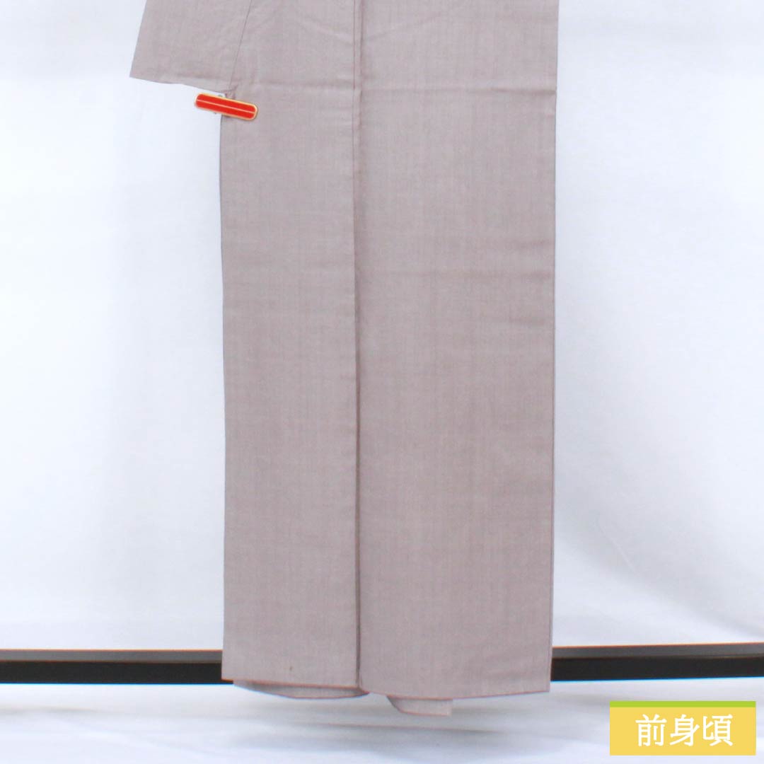 Solid color kimono, pure silk, Rank A, length 155.5cm, sleeve-to-sleeve 63cm, dull purple, one crest (ivy), true silk pongee, lined, purple tones, 1114002673320