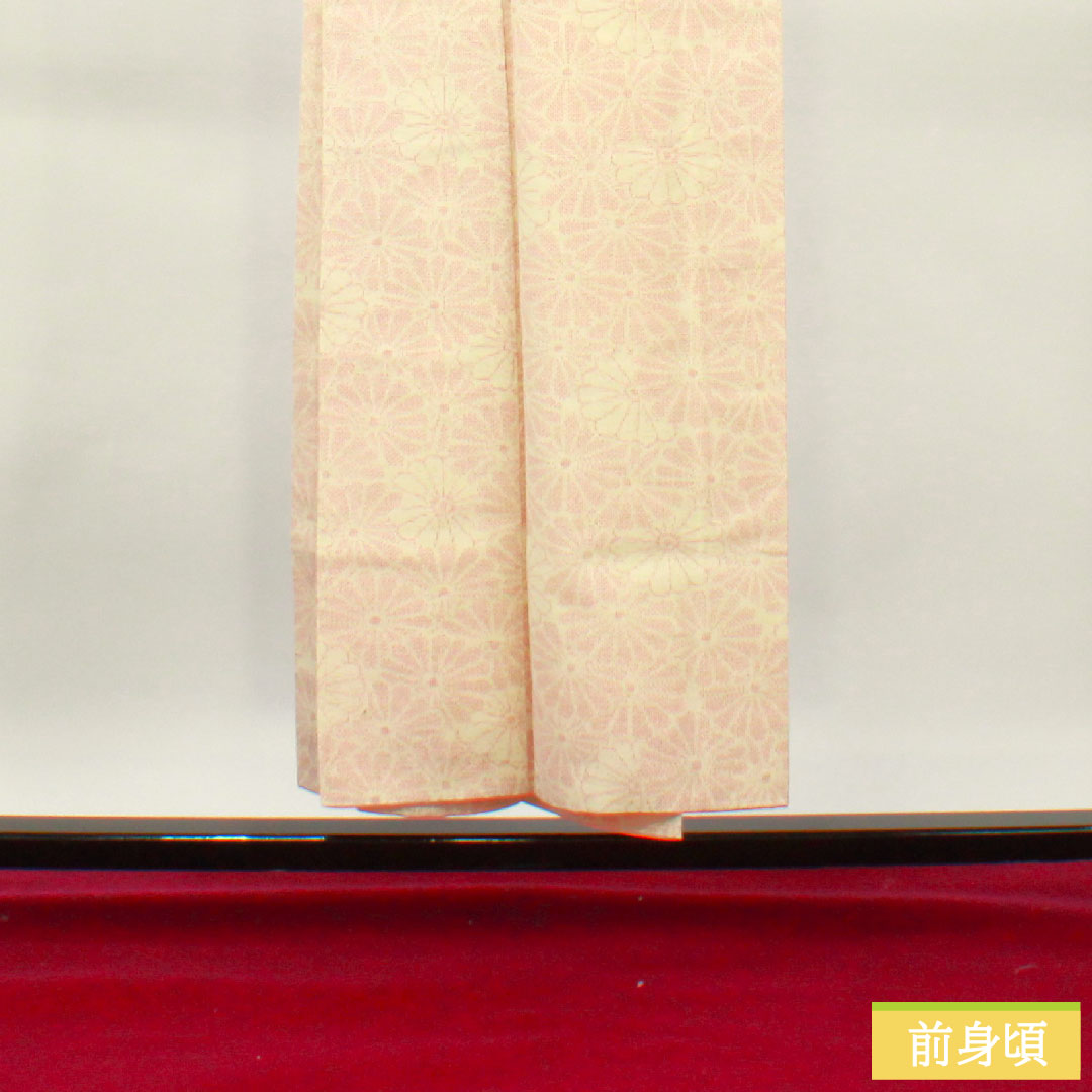 紬 正絹 身丈152.5cm 裄丈62cm 菊 しつけ糸付き 未使用品 Sランク 袷 クリーム系 1116003442215