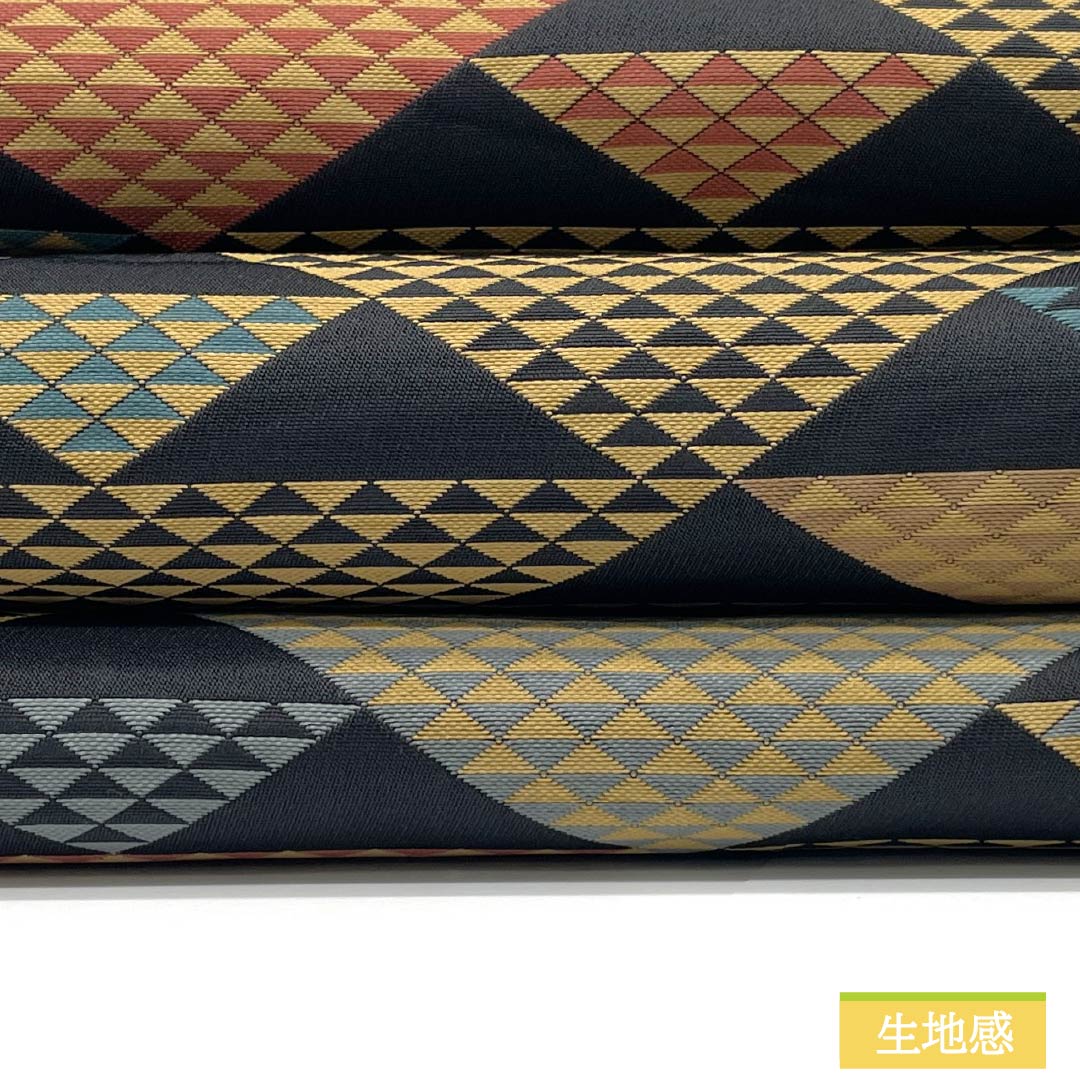 (Kyoto Fukuro Obi) Nagoya Obi, Polyester, S-Rank, Kyoto Fukuro Obi, Scale Pattern, Length 378cm, Full Length, Casual, Black, 1124010912310, Open-Leg Style