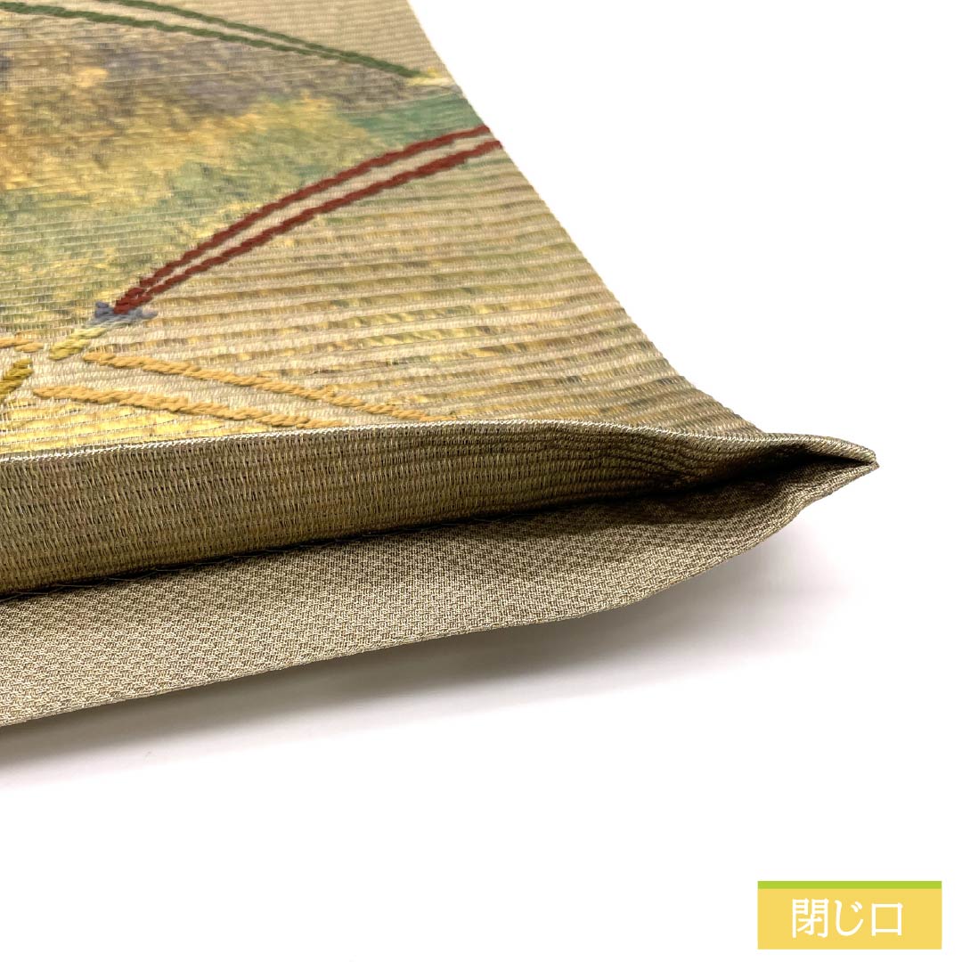 Fukuro Obi (sash) made of pure silk with a fan-shaped design, thick gold leaf and string pattern, 444cm long, S rank, six-fold obi, semi-formal, gradient pattern, product number 1123014902399