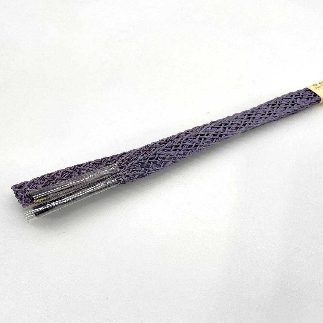 (新古品) 帯締め・帯揚げセット 正絹 Bランク 茄子納戸色(なすなんどいろ) 薄藤色(うすふじいろ) 夏用 トンボ 長さ約164cm 幅約1.4cm カジュアル 紫系 1141000594320