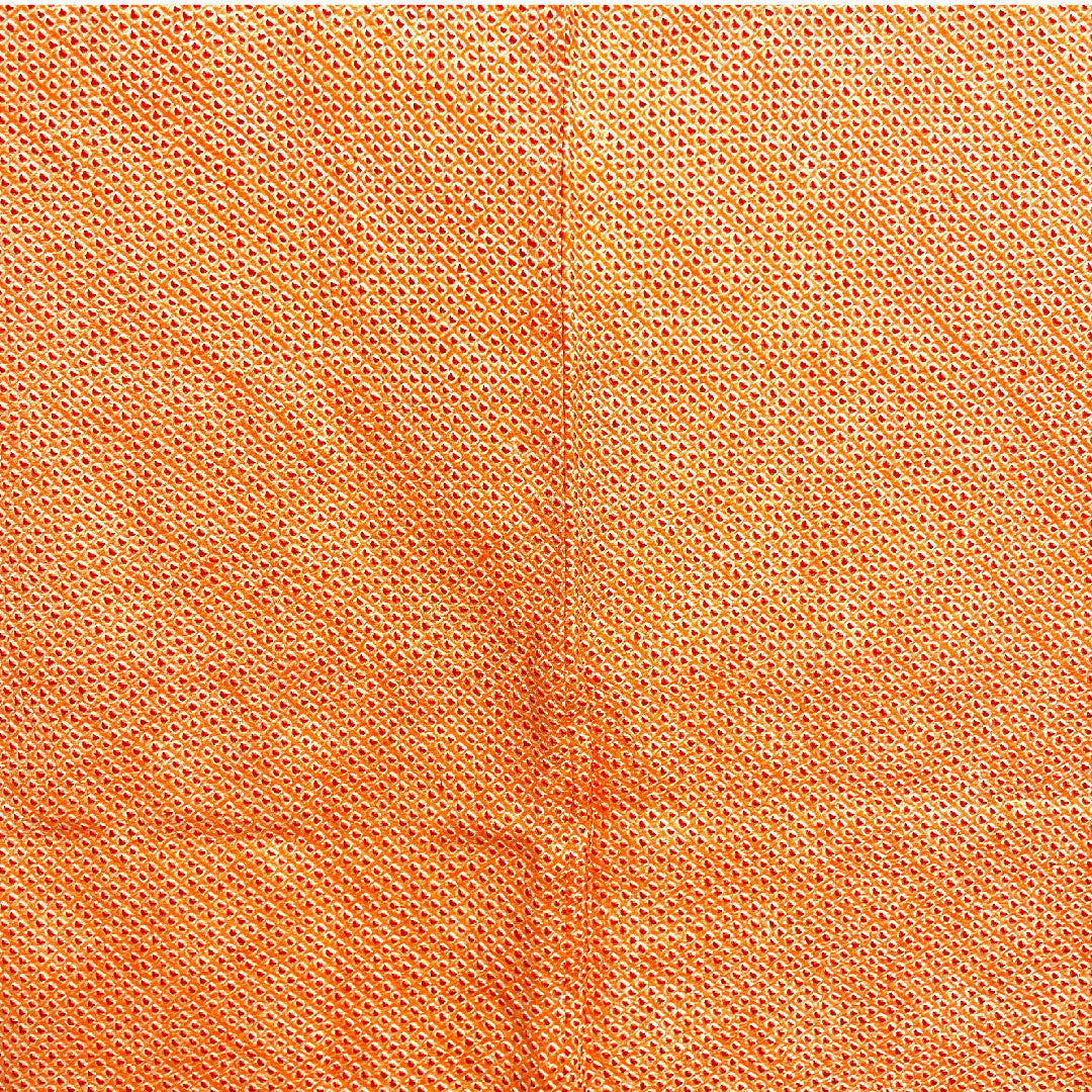 Haori, Length 75cm, Sleeve length 64cm, Scarlet, Shibori, Hikita pattern, Pure silk, S rank, Awase, Vermilion, 1117000362916