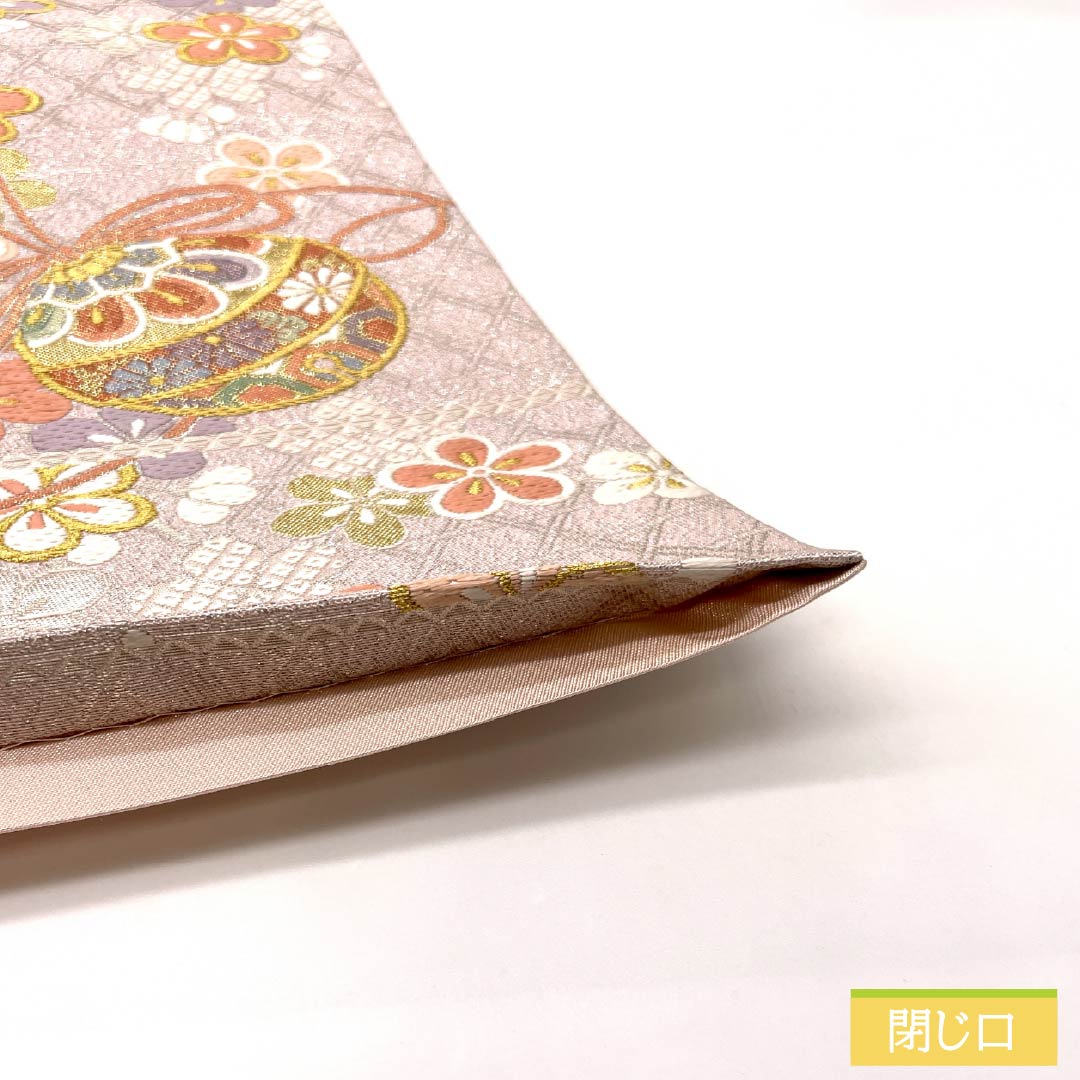 Formal pink obi, made of pure silk in a faded crimson color, featuring a ball and floral pattern, suitable for furisode kimono. Length: 436cm, A-rank, six-fold hem, pink. Product number: 1123014703313