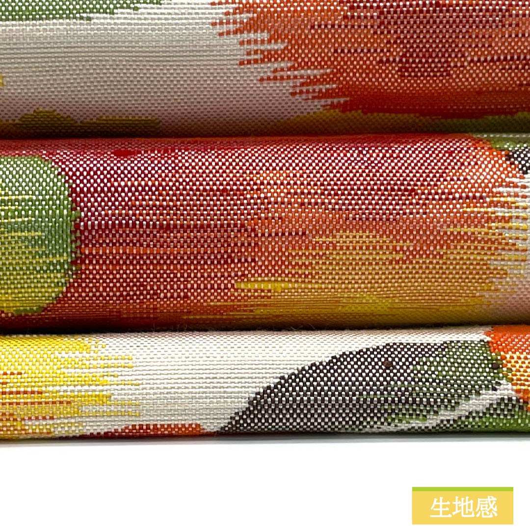 Nagoya Obi, Pure Silk, S-Rank, Floral Pattern, Length: 350cm, Six-Ply, Casual, White, 1124010702311, Open-Wear