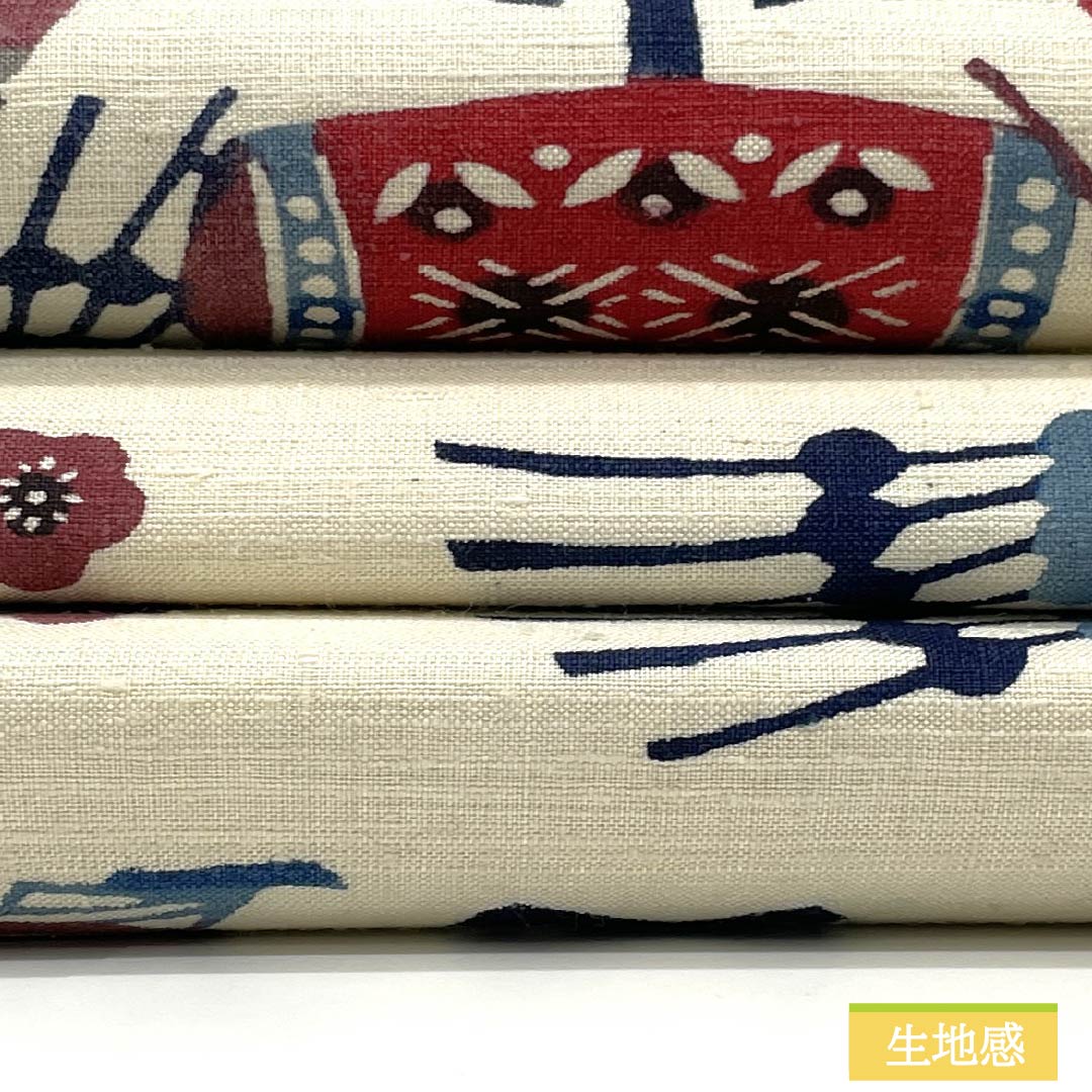 Nagoya Obi, Pure Silk, Grade B, Natural Color (Kinari-iro), Stencil Dyed, Bingata Style, Perfect for Performance, Length 366cm, Six-fold, Casual, Cream-colored, Open-fitting, Product Number 1124010534315